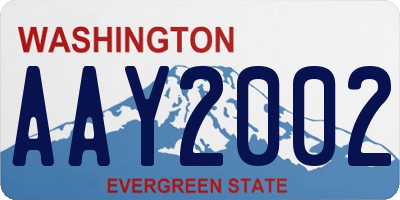 WA license plate AAY2002