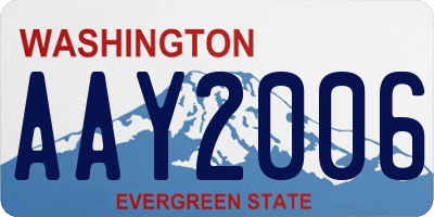 WA license plate AAY2006