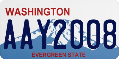 WA license plate AAY2008