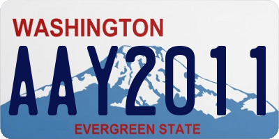 WA license plate AAY2011