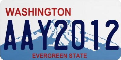 WA license plate AAY2012