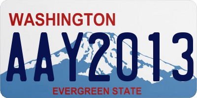 WA license plate AAY2013