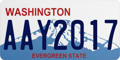 WA license plate AAY2017