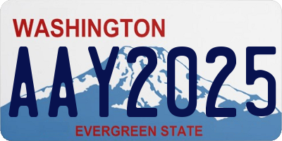 WA license plate AAY2025