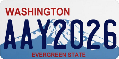 WA license plate AAY2026