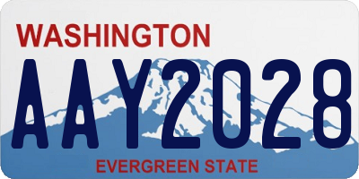 WA license plate AAY2028