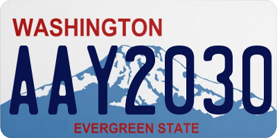 WA license plate AAY2030