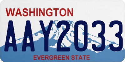 WA license plate AAY2033