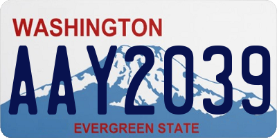 WA license plate AAY2039