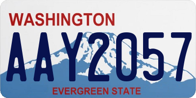 WA license plate AAY2057