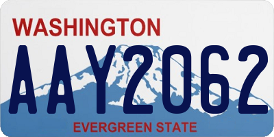 WA license plate AAY2062