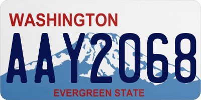 WA license plate AAY2068