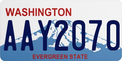 WA license plate AAY2070