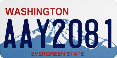 WA license plate AAY2081