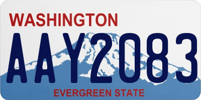 WA license plate AAY2083