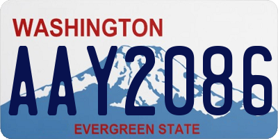 WA license plate AAY2086