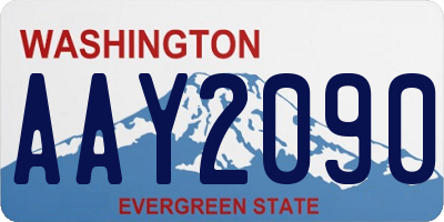 WA license plate AAY2090