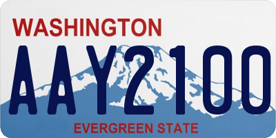 WA license plate AAY2100