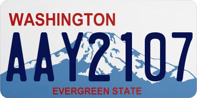 WA license plate AAY2107