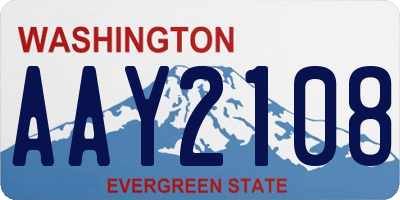 WA license plate AAY2108