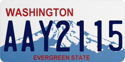 WA license plate AAY2115