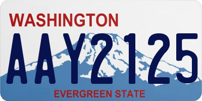 WA license plate AAY2125