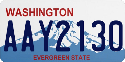 WA license plate AAY2130