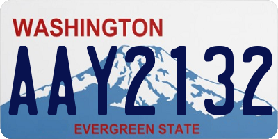 WA license plate AAY2132