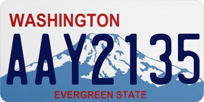WA license plate AAY2135
