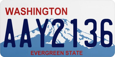WA license plate AAY2136
