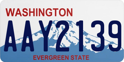 WA license plate AAY2139