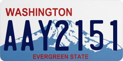 WA license plate AAY2151