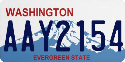 WA license plate AAY2154