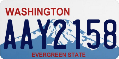 WA license plate AAY2158