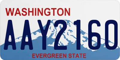 WA license plate AAY2160