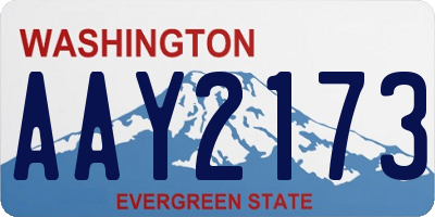 WA license plate AAY2173