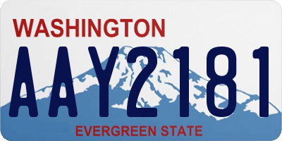 WA license plate AAY2181