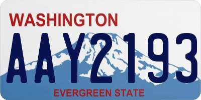 WA license plate AAY2193