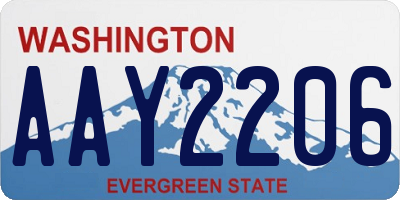 WA license plate AAY2206