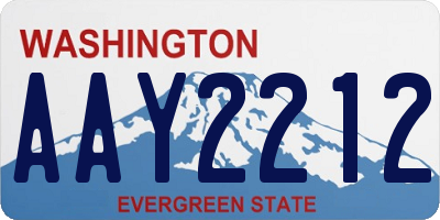 WA license plate AAY2212