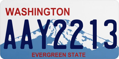 WA license plate AAY2213