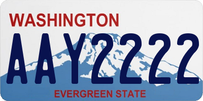 WA license plate AAY2222