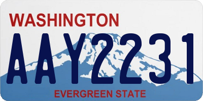 WA license plate AAY2231
