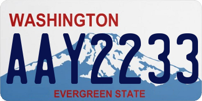 WA license plate AAY2233