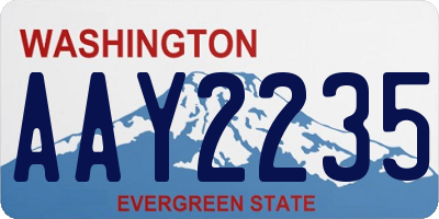 WA license plate AAY2235