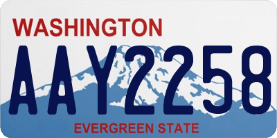 WA license plate AAY2258