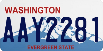 WA license plate AAY2281