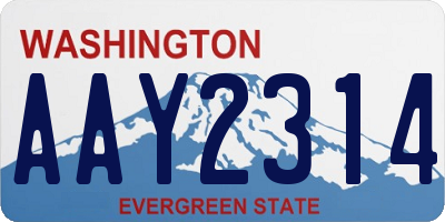 WA license plate AAY2314