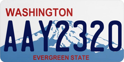 WA license plate AAY2320