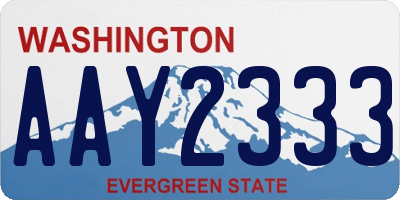 WA license plate AAY2333